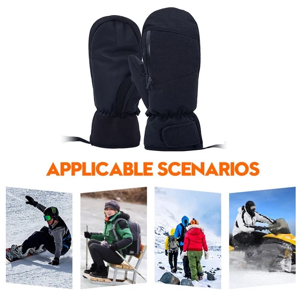 Síkesztyű nőknek és férfiaknak Vízálló érintőképernyő téli snowboardhoz, motoros szánhoz - Szürke, M méret