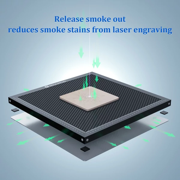 SCULPFUN S30 Pro MAX 20 W lézergravírozó automata levegő-rásegítő rendszerrel és Y-tengely hosszabbító készlettel és lézervágó méhsejt-deszkával