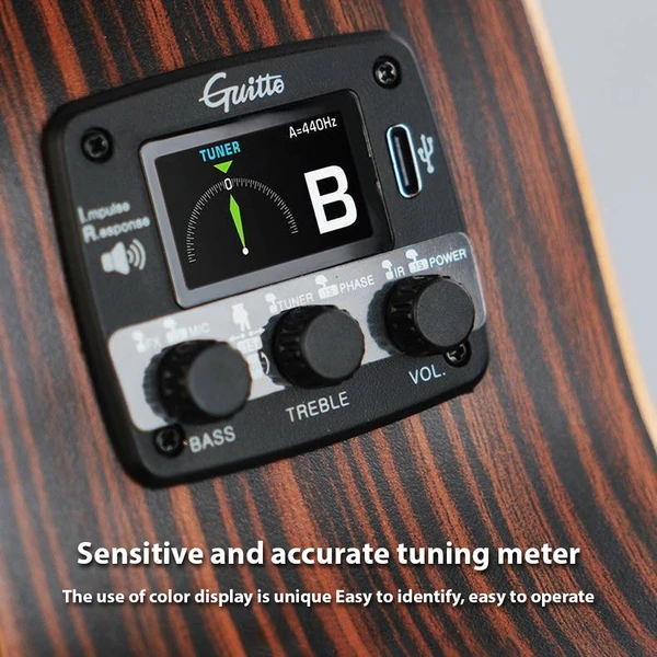 GUITTO GGP-04 akusztikus gitár IR vibrációs hangszedő LCD kijelzővel