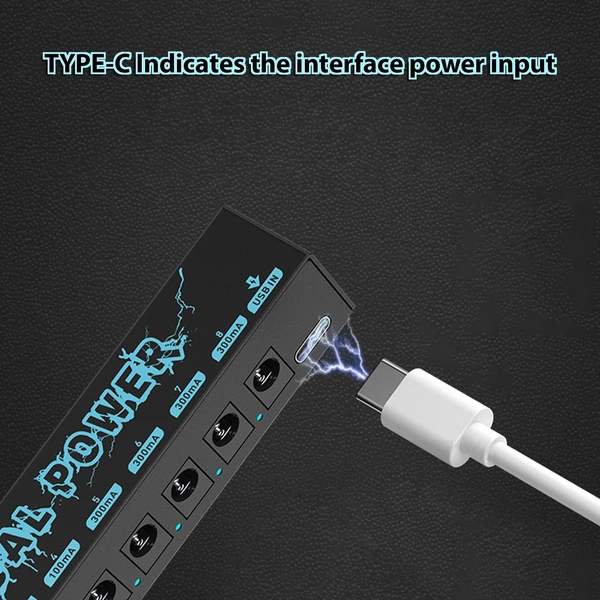 Gitár effektor pedál tápegység 8 leválasztott DC kimenet, leválasztott táp