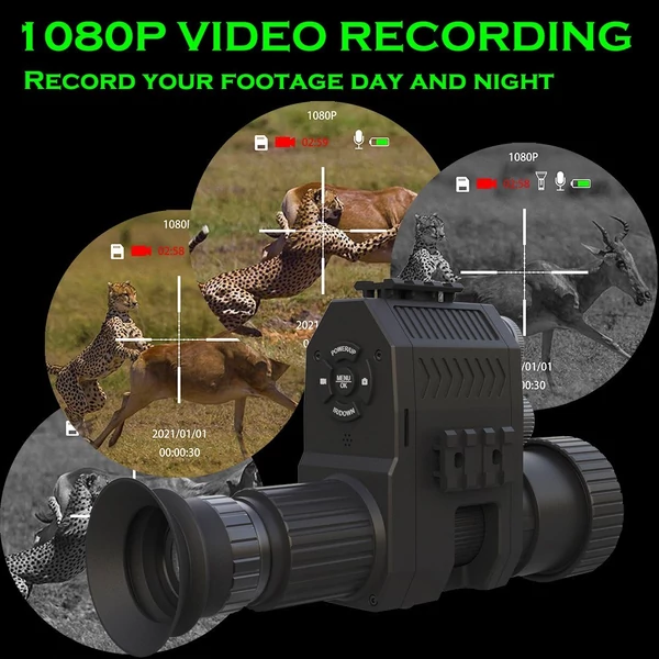 1080P digitális éjjellátó monokuláris infravörös távcső 940 nm-es infravörös zseblámpával