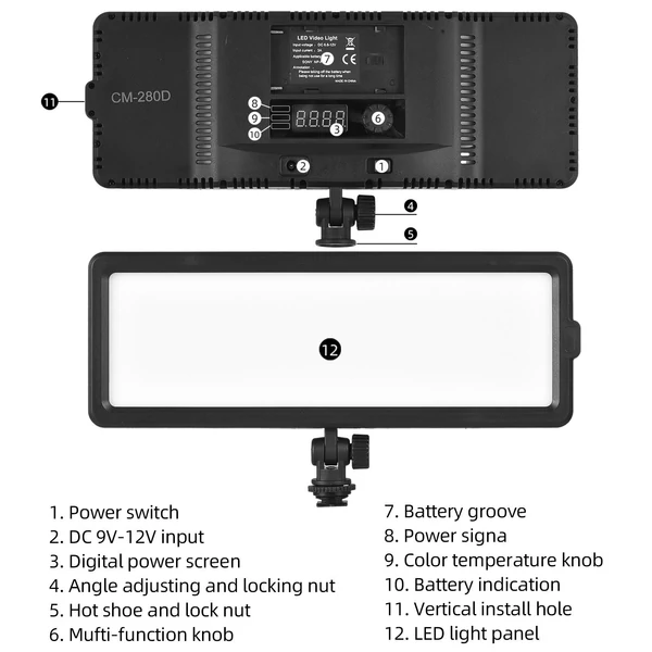 16 W-os mini fényképezési, szabályozható LED-es lámpa