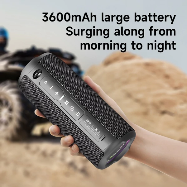 ZEALOT S49 PRO hordozható vezeték nélküli hangszóró BT 5.2 technológiával, IPX6 vízálló - Terepszínű
