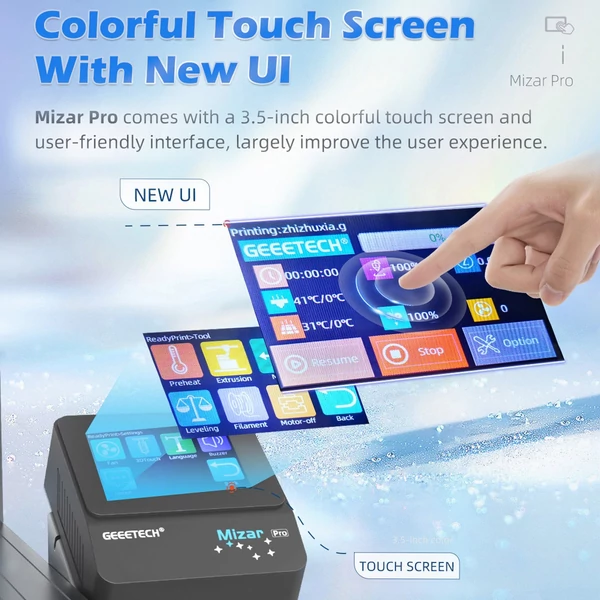 Geeetech Mizar Pro 3D nyomtató kézi és automatikus szintező rendszerrel 32 bites MCU FDM