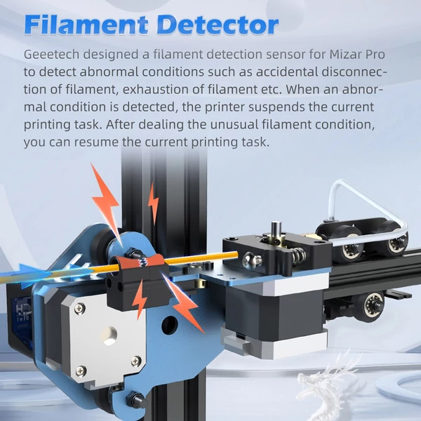 Geeetech Mizar Pro 3D nyomtató kézi és automatikus szintező rendszerrel 32 bites MCU FDM