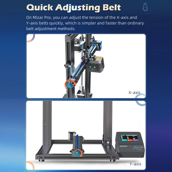 Geeetech Mizar Pro 3D nyomtató kézi és automatikus szintező rendszerrel 32 bites MCU FDM