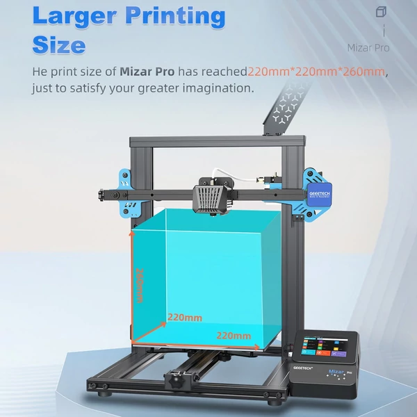 Geeetech Mizar Pro 3D nyomtató kézi és automatikus szintező rendszerrel 32 bites MCU FDM