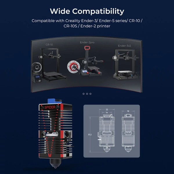 Creality 3D nyomtató-tartozék Spider Speedy Kerámia Hotend Gyorsan felmelegszik