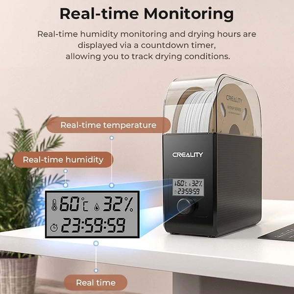 Creality Filament Dryer Box 2.0 360°-os forrólevegős fűtés, 1,75 mm-es és 2,85 mm-es szálak PLA/ABS/ASA/PETG/TPU/PP/PC/PA szálakhoz