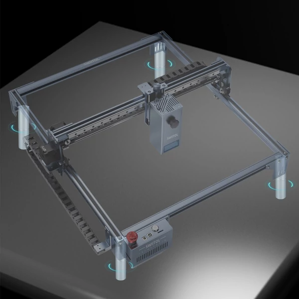 Atomstack Maker A10 V2 10 W lézergravírozó 400x400 mm-es méhsejt munkaasztallal és 8 db magasított talpbetéttel