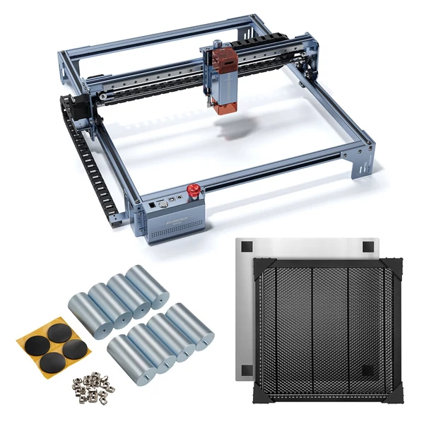 Atomstack Maker A10 V2 10 W lézergravírozó 400x400 mm-es méhsejt munkaasztallal és 8 db magasított talpbetéttel
