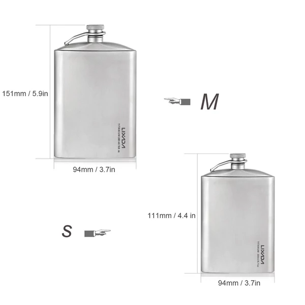 Szivárgásmentes titán 260 ml-es alkoholos whiskys boros flaska szabadtéri kempingezéshez, hátizsákos utazáshoz, piknikhez