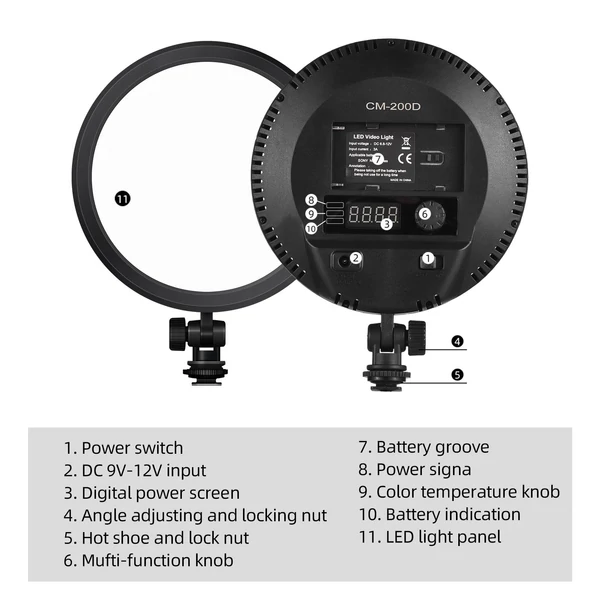 13 W-os mini szabályozható fényképezési LED lámpa