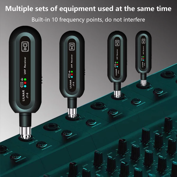 JT-S vezeték nélküli gitárrendszer újratölthető 6,35 mm-es és 3,5 mm-es kettős dugós gitár adóvevő készlet