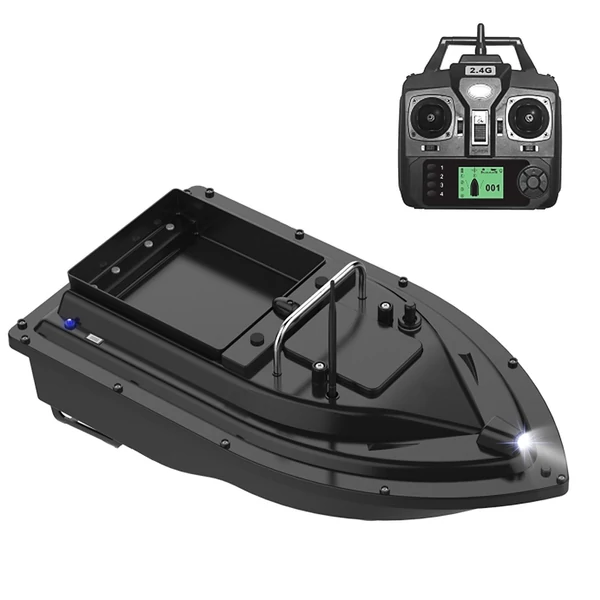 GPS horgászcsali csónak Vezeték nélküli vezérlés, automatikus visszatérés 400-500 m távirányító hatótávolság - Fekete, 10000mAh újratölthető akkumulátor