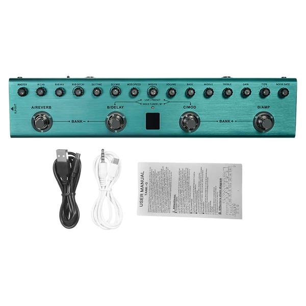 M-VAVE 3 sávos hangszínszabályzó XLR kiegyensúlyozott kimenet 3 késleltetés 3 zengető gitár effektus pedál