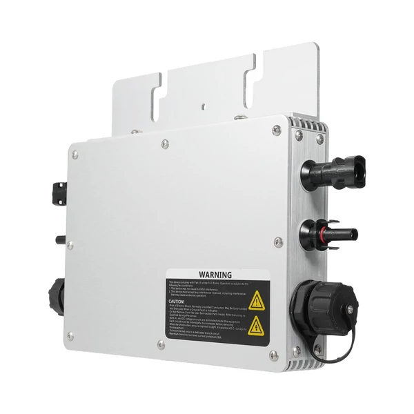 WVC-600 napelemes rácsos mikroinverter, 600 W-os vízálló IP65 MPPT DC22-50V PV bemenet AC220V kimenet, EU csatlakozó