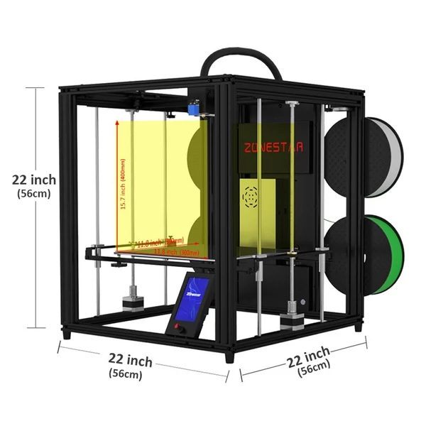 Zonestar Z9V5MK6 3D nyomtató továbbfejlesztett nyomtatási méret 300x300x400mm PLA/PLA+/PETG/ABS-hez