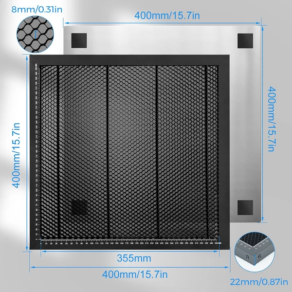 Swiitol E24 Pro 24W integrált szerkezetű lézergravírozó 400x400 mm-es méhsejt munkaasztallal