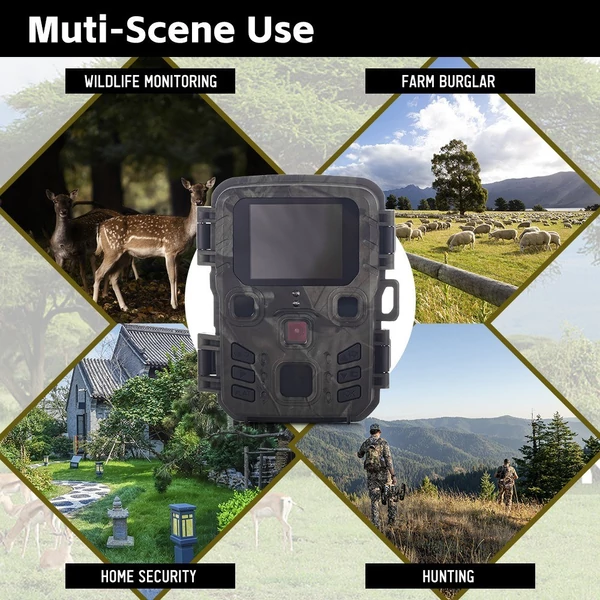 Mini 24MP 1080P infravörös LED mozgásaktivált éjszakai látás vadászösvény kamera 0.3S Trigger sebességű vízálló (WiFi nélküli verzió)