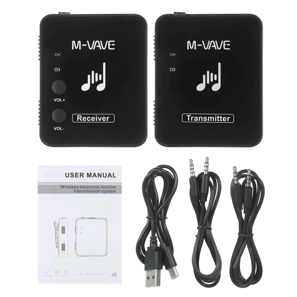 M-VAVE WP-10 2,4 GHz-es újratölthető adó + 5 db vevő