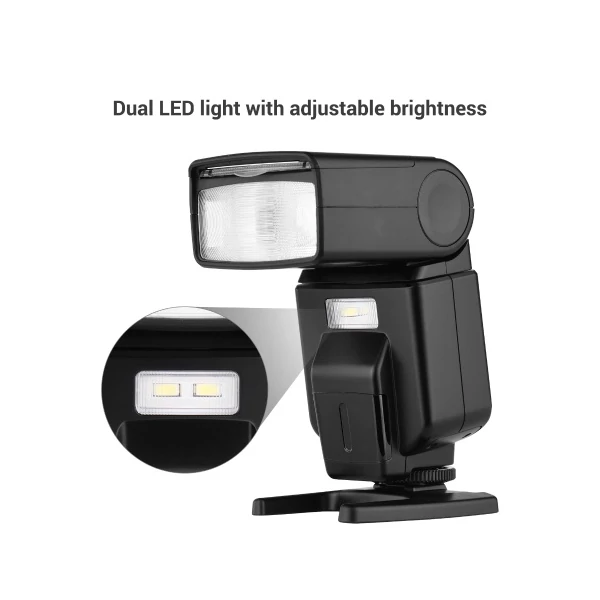 Andoer univerzális vaku Speedlite GN40 állítható LED-es töltőfény a fényképezőgépen lévő vaku konzollal