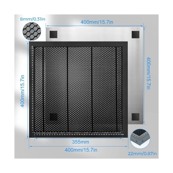 Swiitol C24 Pro 24 W lézergravírozó 400x400 mm-es méhsejt munkaasztallal és 8 db magasra emelt talpbetéttel