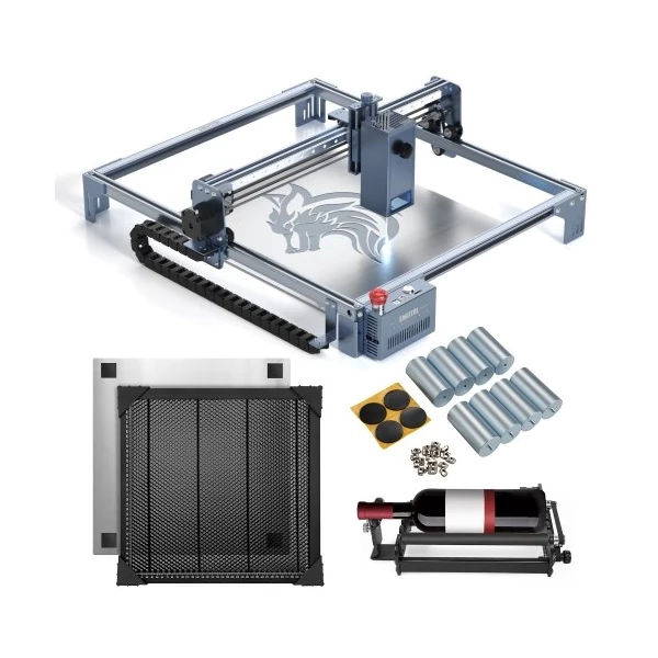 Swiitol C24 Pro 24W lézergravírozó hengerrel, 400x400 mm-es méhsejt munkaasztallal és 8 db magasított talpbetéttel