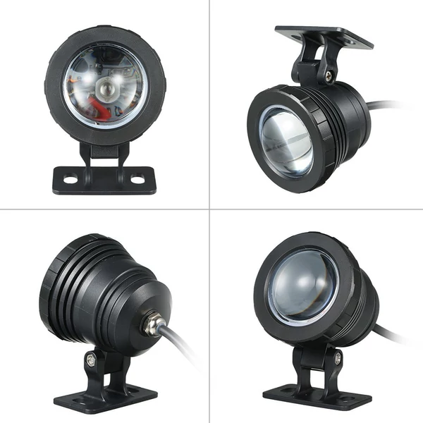 AC/DC 12V 10W RGB víz alatti könnyű merülőlámpa távirányítóval - Fekete