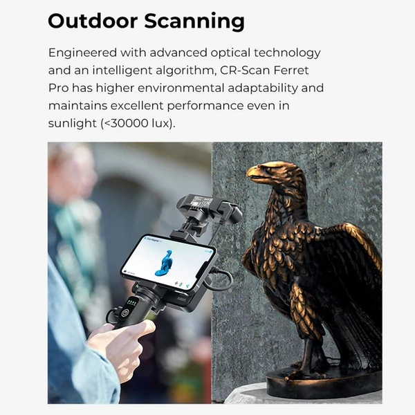 Creality CR-Scan Ferret Pro 3D szkenner hordozható 30 képkocka/mp sebesség 0,1 mm pontosságú ASIC lapkakészlet, kettős mód