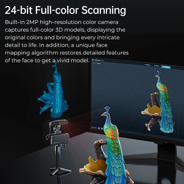 Creality CR-Scan Ferret Pro 3D szkenner hordozható 30 képkocka/mp sebesség 0,1 mm pontosságú ASIC lapkakészlet, kettős mód