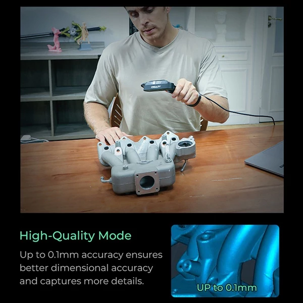 Creality CR-Scan Ferret Pro 3D szkenner hordozható 30 képkocka/mp sebesség 0,1 mm pontosságú ASIC lapkakészlet, kettős mód