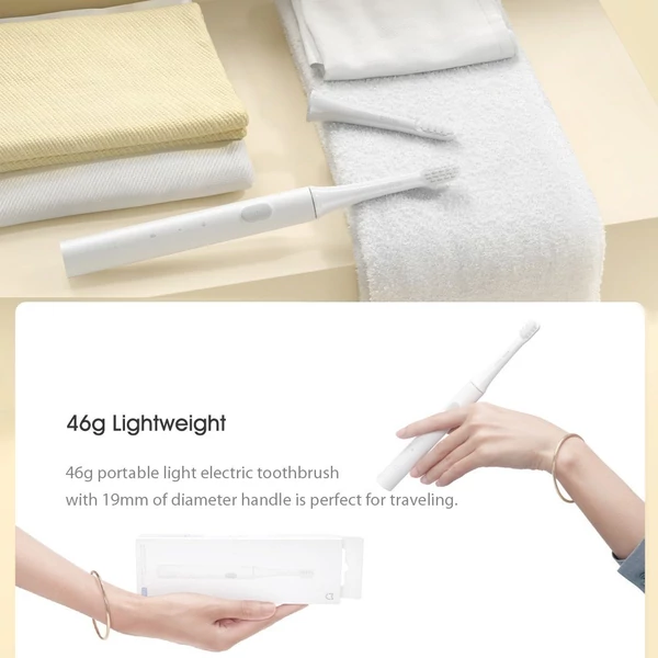 Xiaomi Mijia T100 Sonic elektromos fogkefe + 3 db/tétel csere fogkefefej