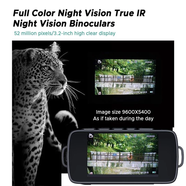 Digitális éjjellátó infravörös távcső, színes 4K 800 méteres nagy képernyő