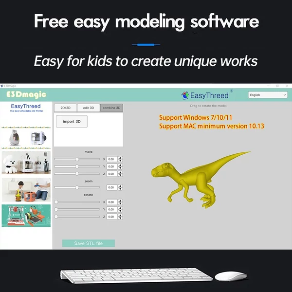 EasyThreed K8 3D nyomtató FDM 150x150x150mm nyomtatási méret kezdőknek 10 m-es PLA mintaszálas