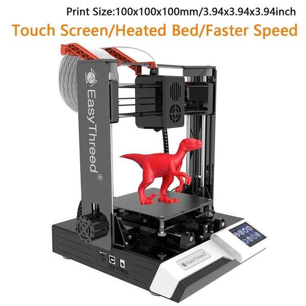 EasyThreed K6 Plus 3D nyomtató FDM 150x150x150mm nyomtatási méret kezdőknek 10 m-es PLA mintaszálas - Fekete