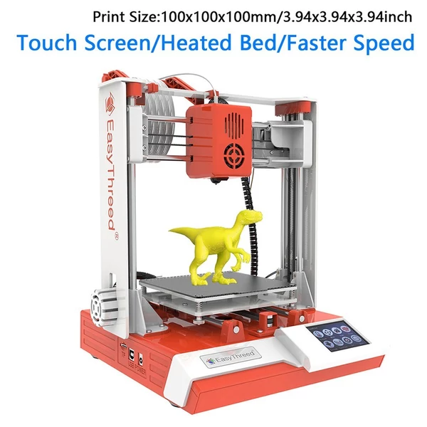 EasyThreed K6 Plus 3D nyomtató FDM 150x150x150mm nyomtatási méret kezdőknek 10 m-es PLA mintaszálas - Narancs
