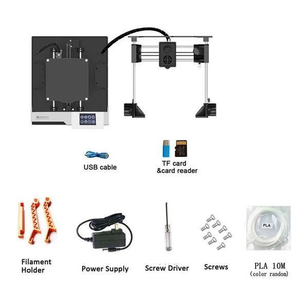 EasyThreed K6 3D nyomtató FDM 150x150x150 mm nyomtatási méret kezdőknek 10 m-es PLA mintaszálas - Fekete