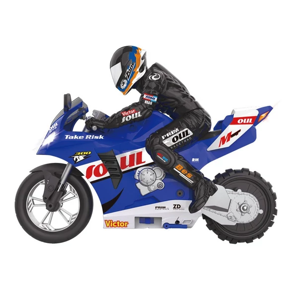 1/6 2,4 G-os távirányítós önkiegyensúlyozó kaszkadőr motorkerékpár helyben forog/360°-os sodródás - Kék, 1 akkumulátor
