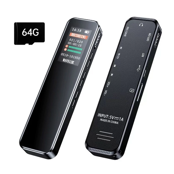 Digitális hangrögzítő fülhallgatóval (64 GB)