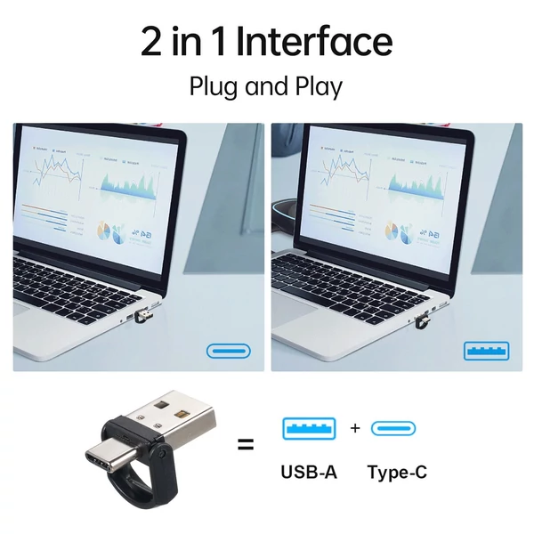 Bisofice lézeres prezentációs mutató PowerPoint PPT Clickerhez USB/Type-C kétfejes vevővel