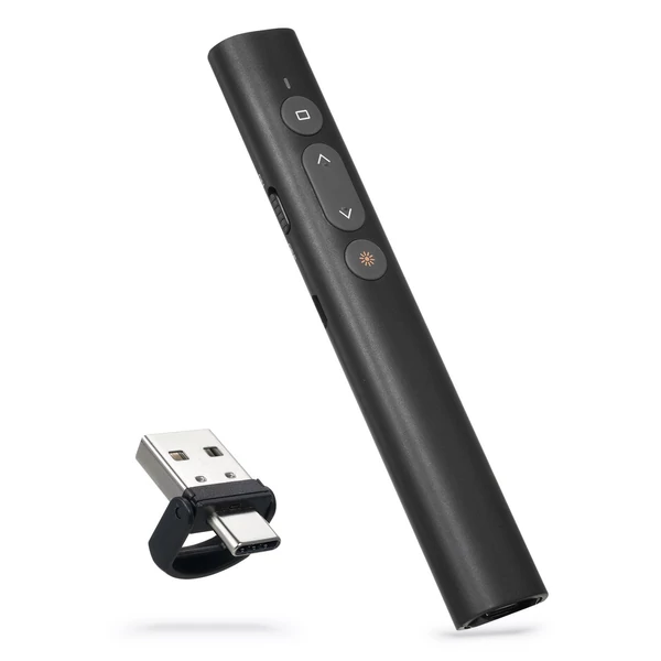 Bisofice lézeres prezentációs mutató PowerPoint PPT Clickerhez USB/Type-C kétfejes vevővel