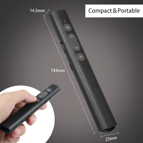 Bisofice lézeres prezentációs mutató PowerPoint PPT Clickerhez USB/Type-C kétfejes vevővel