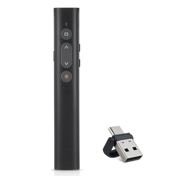 Bisofice lézeres prezentációs mutató PowerPoint PPT Clickerhez USB/Type-C kétfejes vevővel