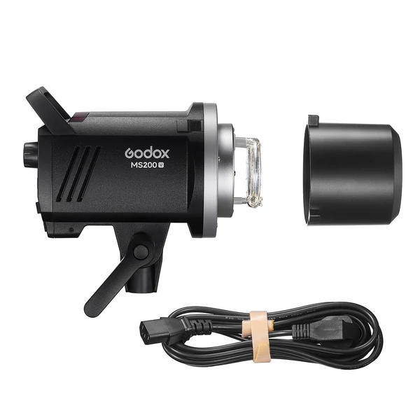 Godox MS200-V továbbfejlesztett stúdióvaku 200 Ws villanófény GN53 0,1-1,8S újrahasznosítási idő 5600±200K 2,4G vezeték nélküli X rendszer 10 W-os LED modellező lámpával, Bowens rögzítéssel
