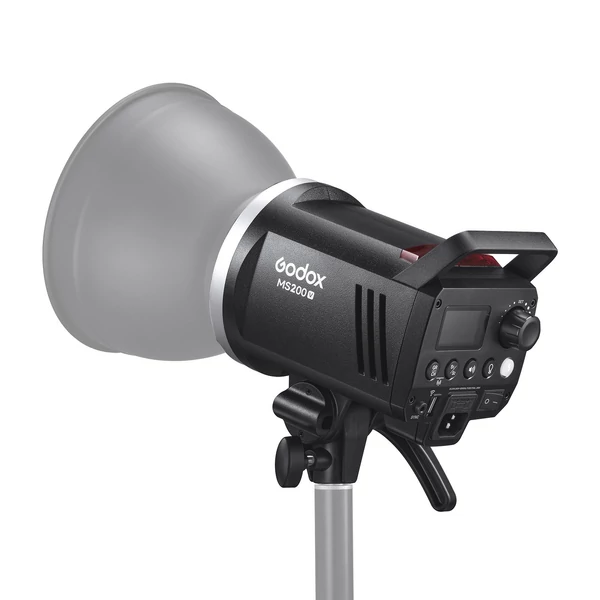 Godox MS200-V továbbfejlesztett stúdióvaku 200 Ws villanófény GN53 0,1-1,8S újrahasznosítási idő 5600±200K 2,4G vezeték nélküli X rendszer 10 W-os LED modellező lámpával, Bowens rögzítéssel