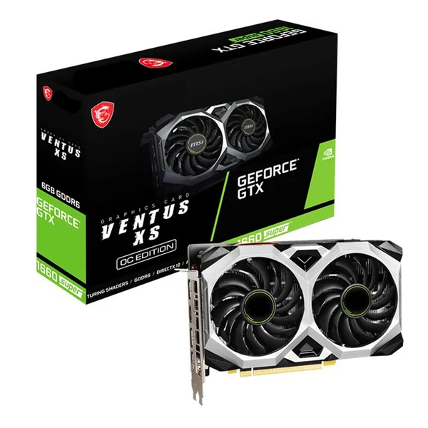 GTX 1660S grafikus kártya 6 GB GDRR6 192 bites PCIEX16 3.0 kettős hűtőventilátor HDMI-kompatibilis/DP/DVI portokkal játék PC GPU-hoz