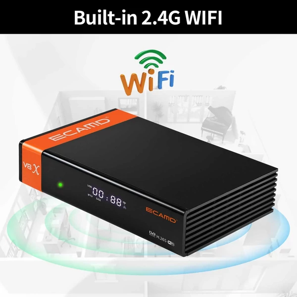 ECAMD V8X DVB-S2 Set Top Box VCM/ACM/Multi-stream digitális TV jelvevő