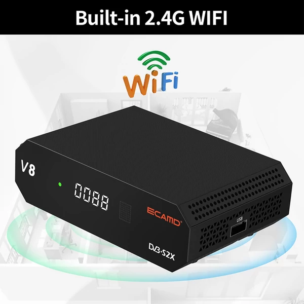 ECAMD V8 DVB-S2 Set Top Box vevő VCM/ACM/Multi-stream digitális TV jelvevő