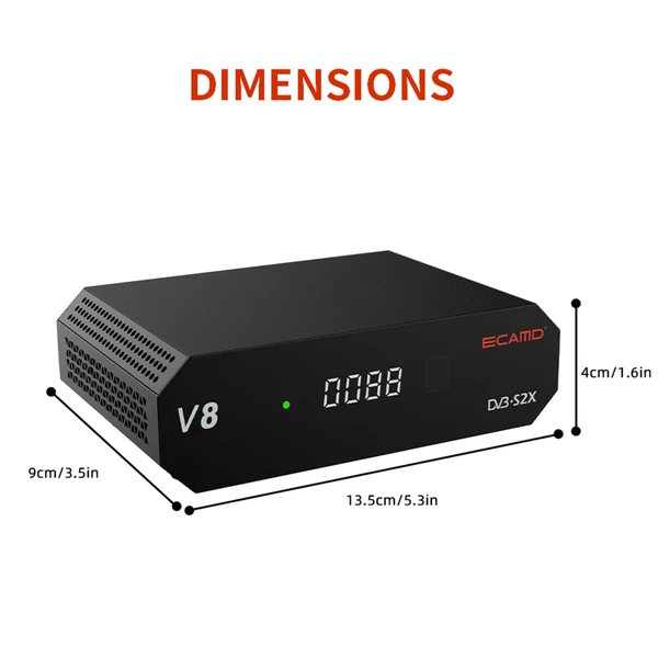 ECAMD V8 DVB-S2 Set Top Box vevő VCM/ACM/Multi-stream digitális TV jelvevő